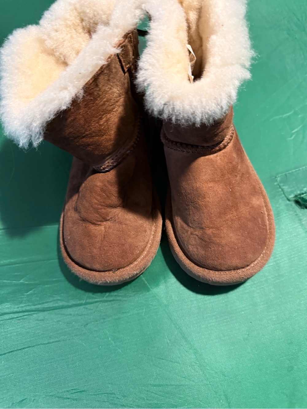 UGG Brown Suede Shearling Cuff Boots — Size 9